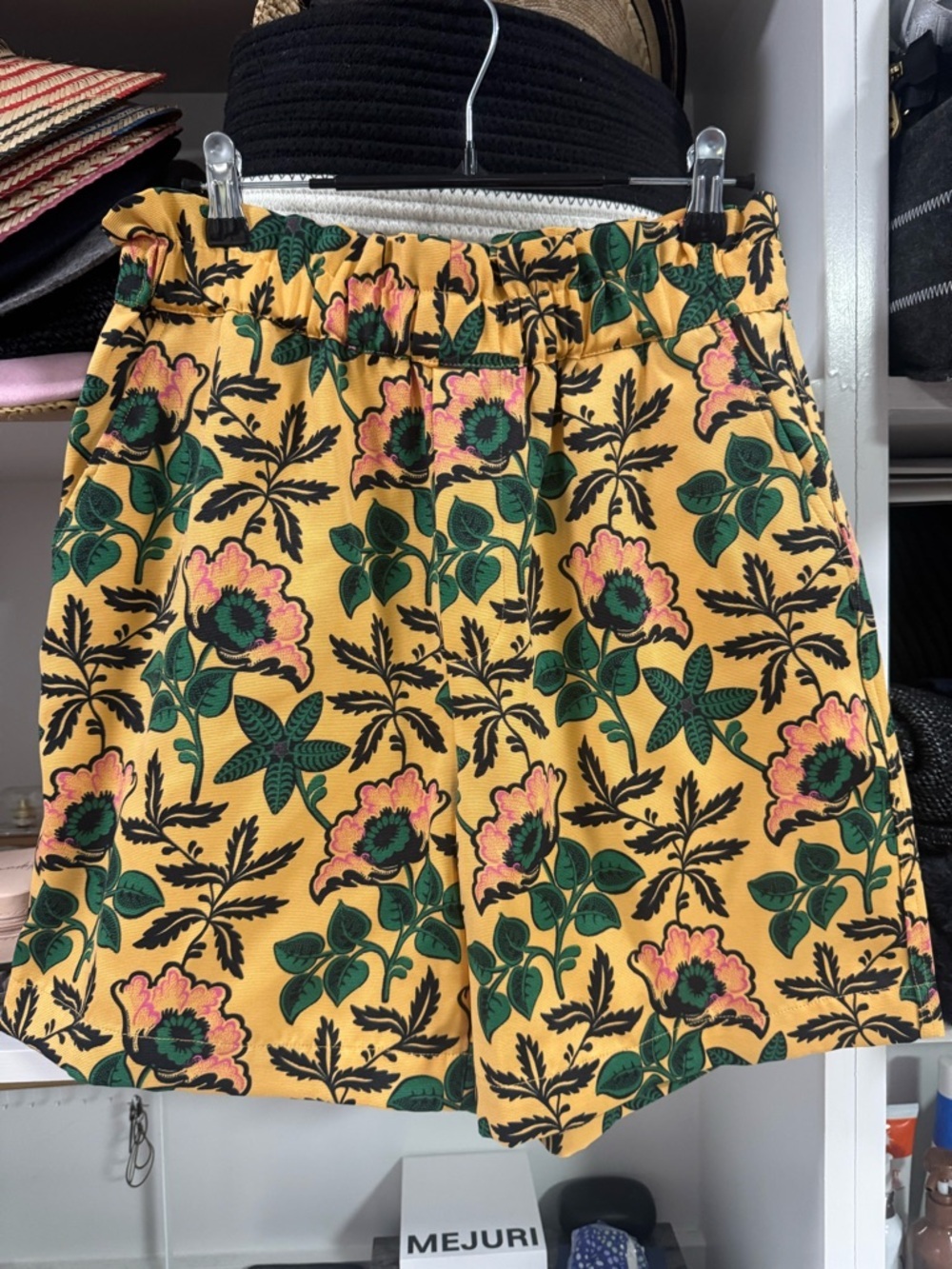 Scotch & Soda Floral Print Shorts Size M Yellow Boho Statement High Waist - Picture 3 of 4